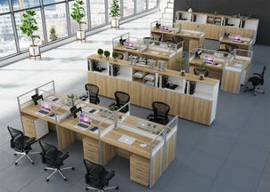 图 重庆简约现代办公家具活动柜组合职员电脑桌4人位屏风卡位桌椅 重庆家具 家纺